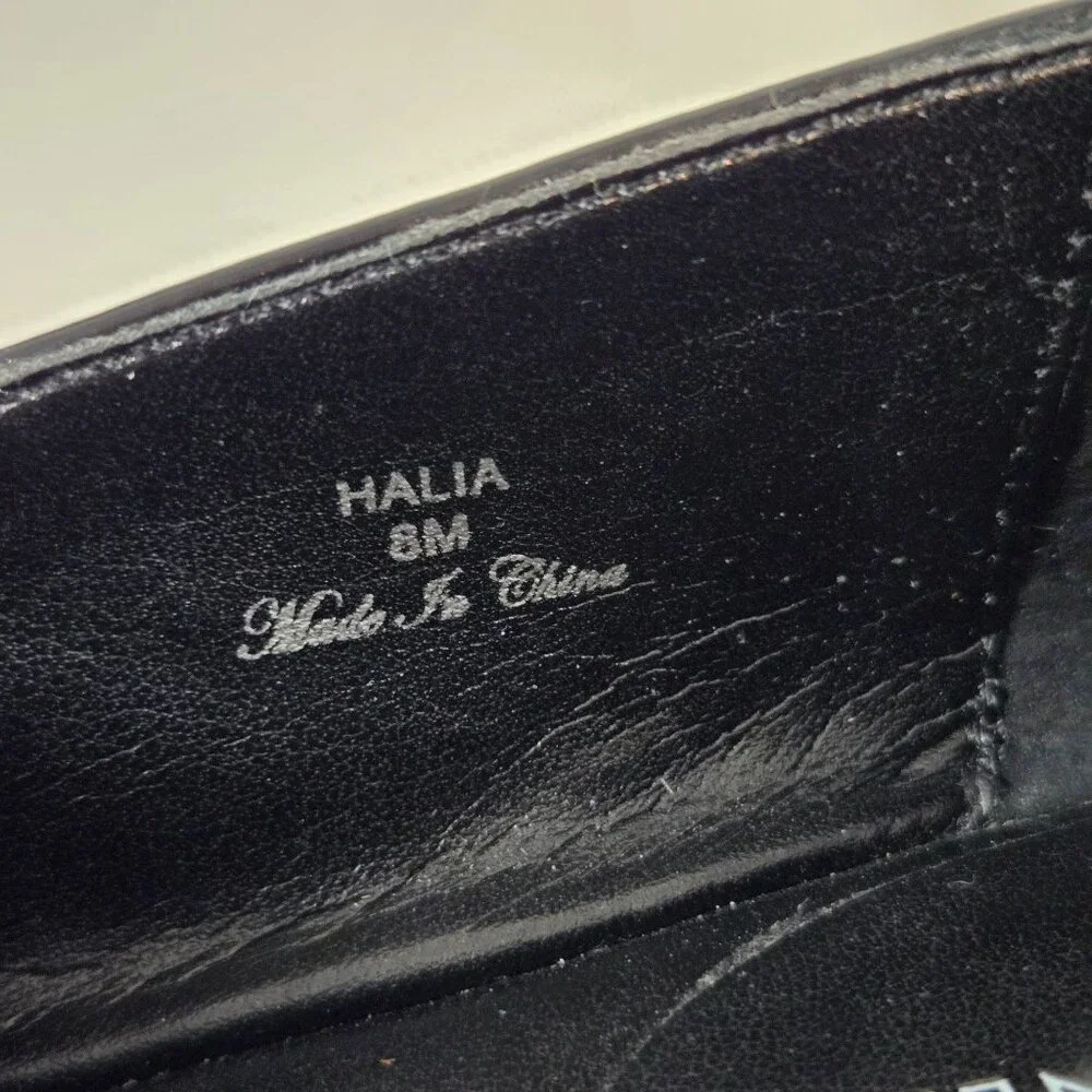 Donald Pliner Black Patent & Smooth Halia Loafers Square Toe Women's Size US 8